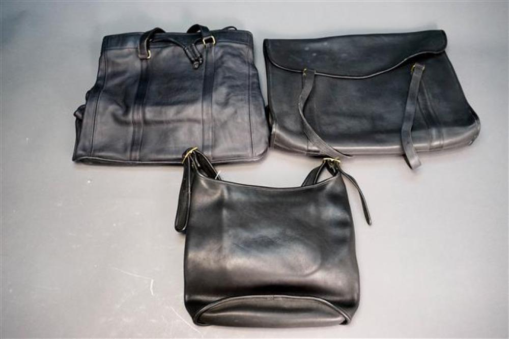 TWO COACH BLACK LEATHER PURSES