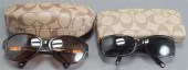 TWO COACH SUNGLASSES WITH CASE