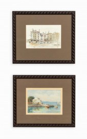 TWO COASTAL WATERCOLORS BY LAE