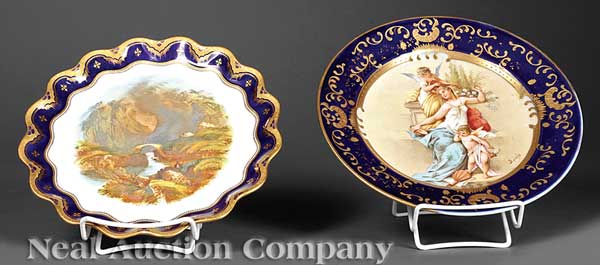 Two Cobalt and Gilt Porcelain