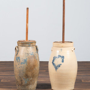 Two Cobalt Decorated Six-Gallon