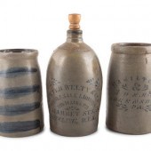 Two Cobalt-Decorated Stoneware