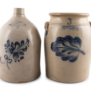 Two Cobalt-Decorated Stoneware