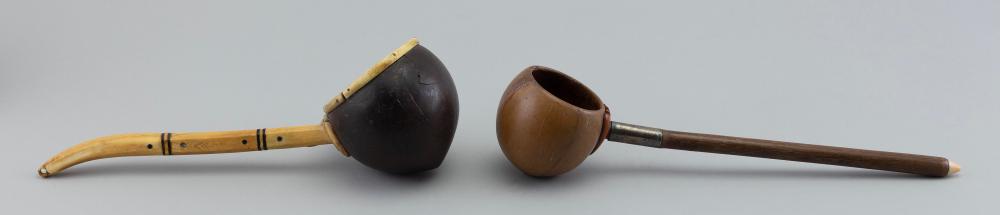 TWO COCONUT SHELL DIPPERS 19TH