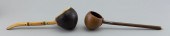 TWO COCONUT SHELL DIPPERS 19TH