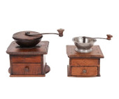 TWO COFFEE MILLS<br>Two coffee