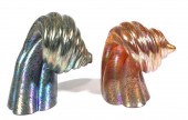 TWO COHN STONE ART GLASS SPIRA