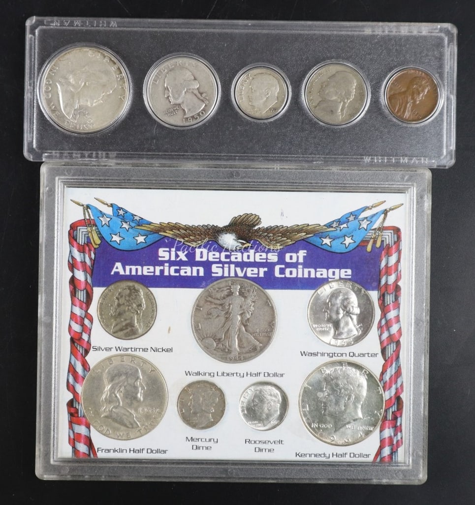 TWO COIN SETS, 1950, AND SIX