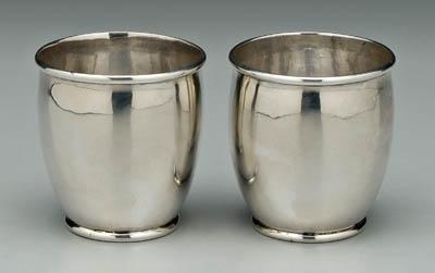 Two coin silver cups: rounded