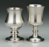 Two coin silver goblets: one c