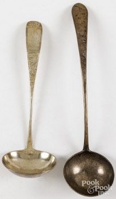 TWO COIN SILVER LADLESTwo coin