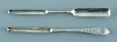 Two coin silver marrow scoops: