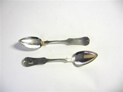 Two coin silver table spoons   