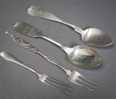 TWO COIN SILVER TEASPOONS AND
