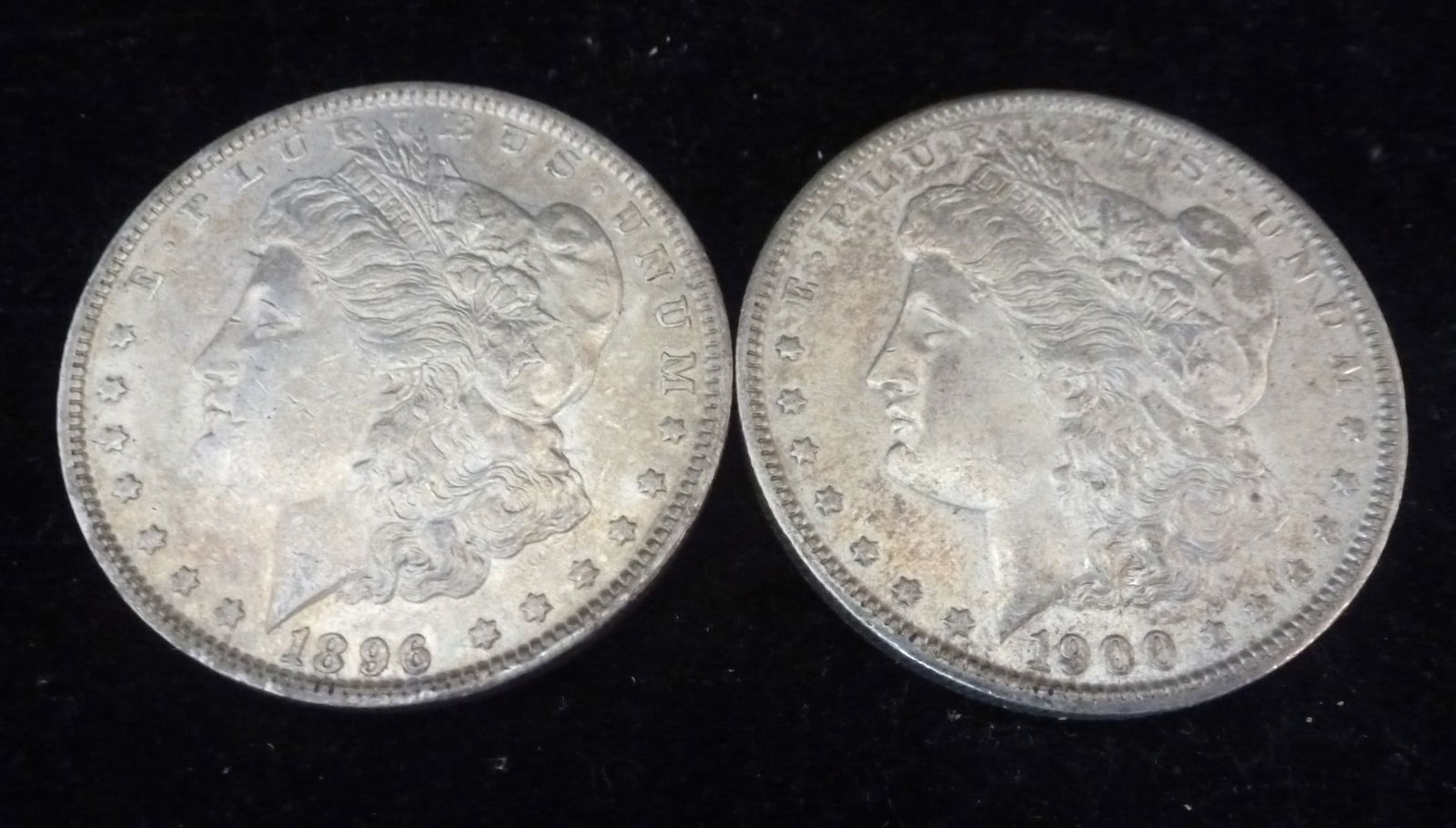 TWO COLLECTIBLE MORGAN 90% SILVER