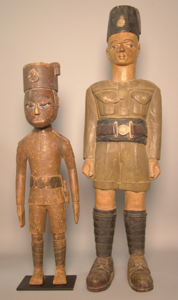 TWO COLON ART CARVED FIGURES the