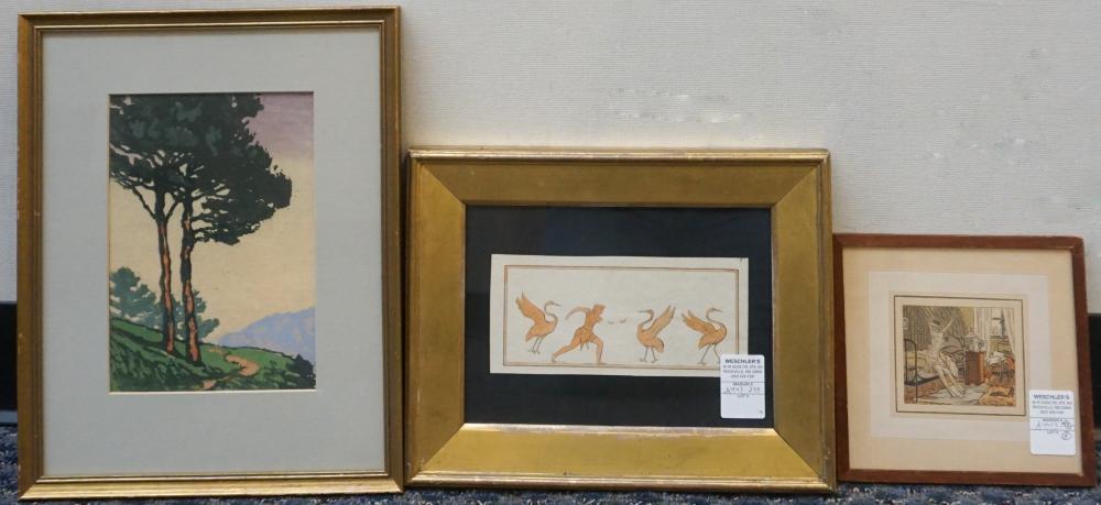 TWO COLOR ENGRAVINGS AND A