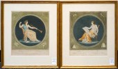 TWO COLOR ENGRAVINGS, 'CLIO' A