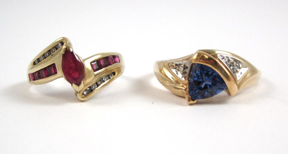 TWO COLOR GEMSTONE, DIAMOND AND