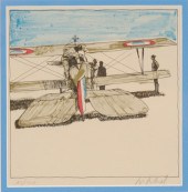 Two color lithographs depictin