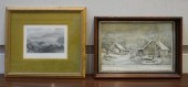 TWO COLOR PRINTS OF LANDSCAPES