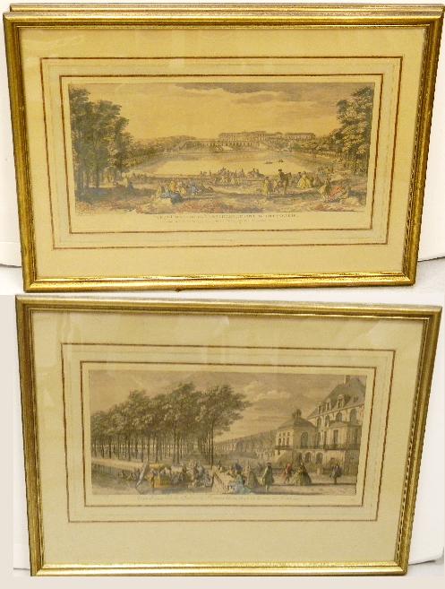 Two colored engravings after J.