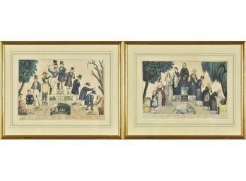 Two colored engravings , “Stages of