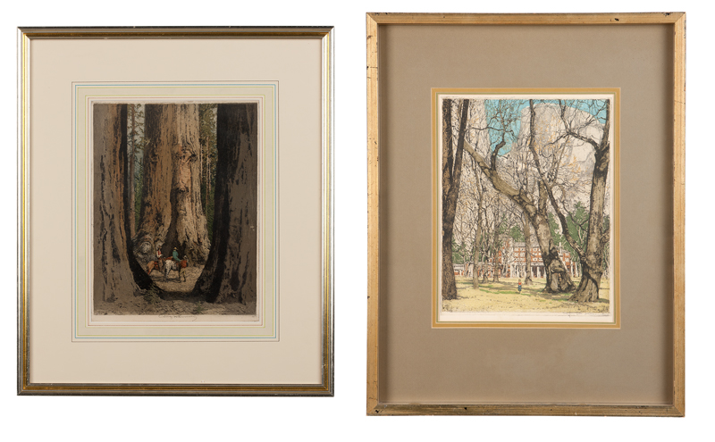 Two colored etchings The first:
