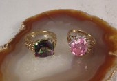 TWO COLORED GEMSTONE AND YELLO