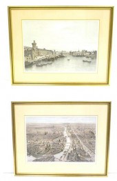 Two colored lithographs from '