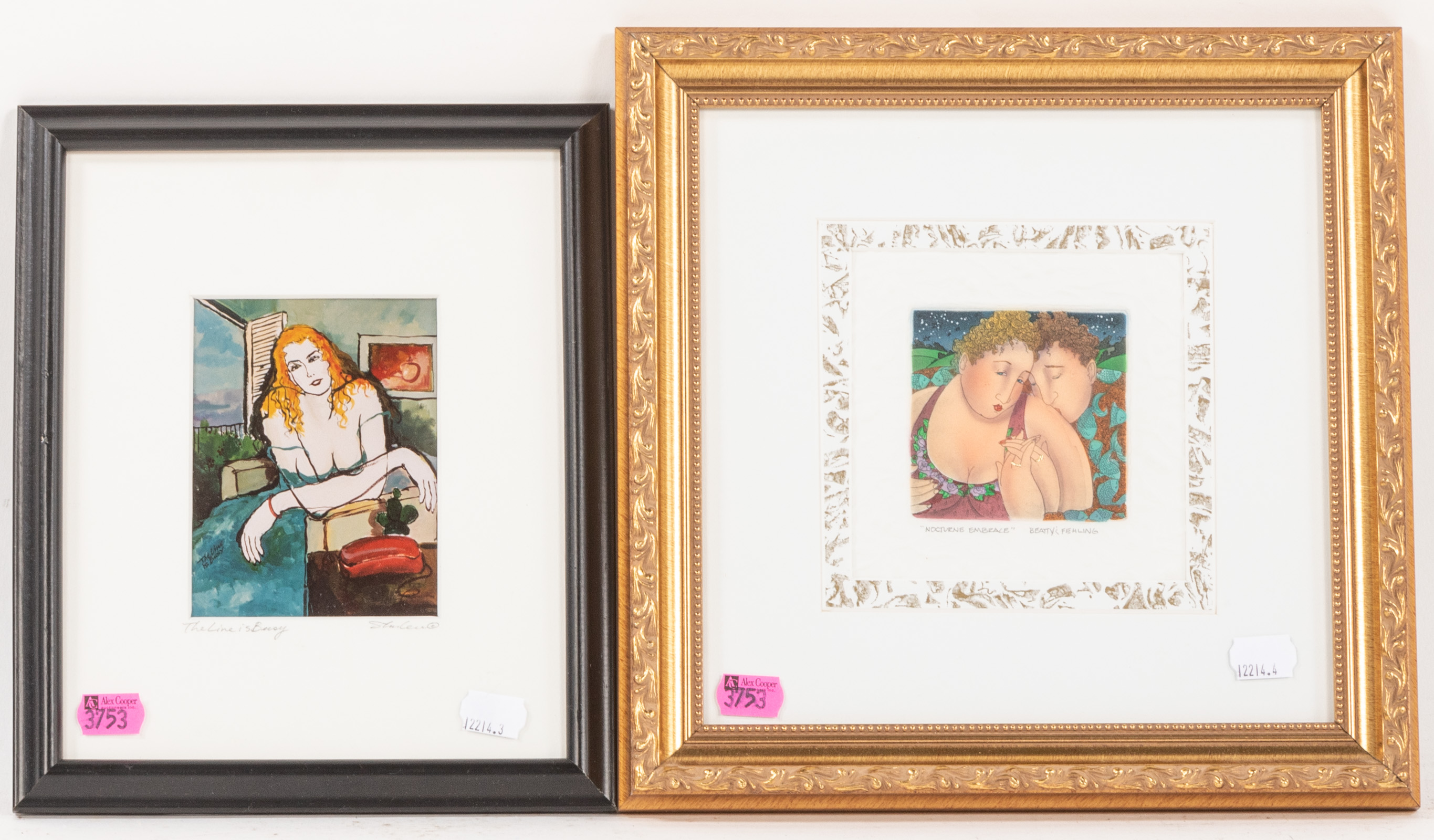TWO COLORFUL FIGURATIVE WORKS 1)