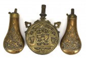 TWO COLT PAT. SHOT FLASKS AND
