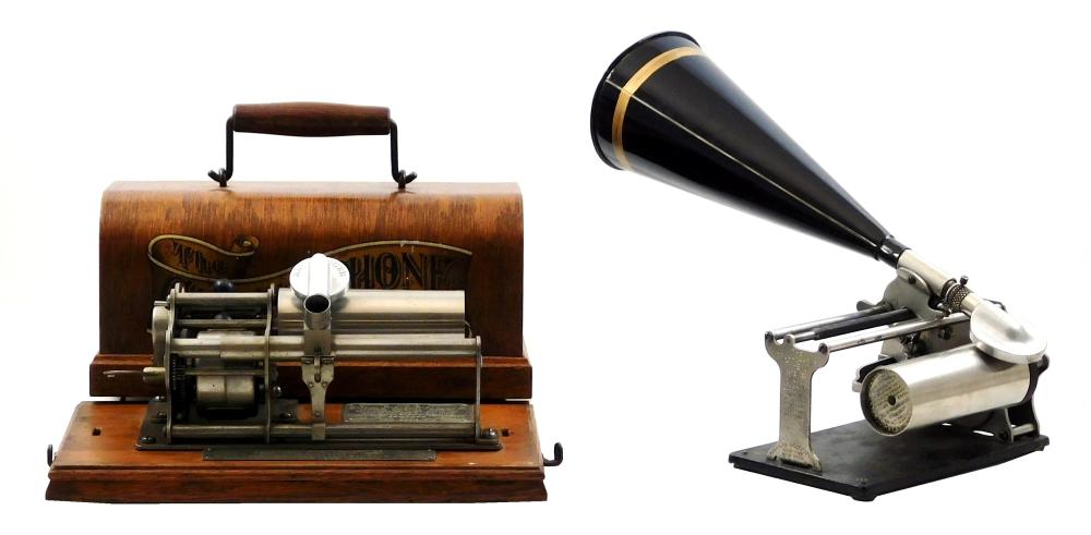 TWO COLUMBIA PHONOGRAPHS,
