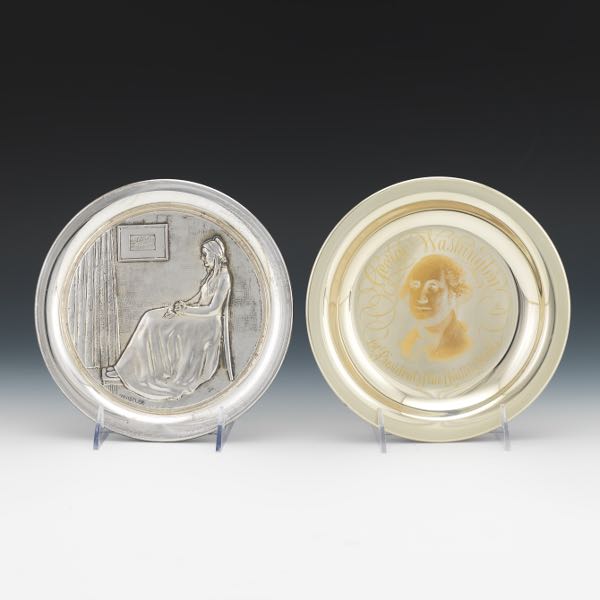 TWO COMMEMORATIVE FIGURAL PLATES 8"