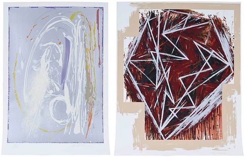 TWO COMMEMORATIVE MODERN ABSTRACT