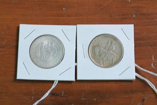 TWO COMMEMORATIVE SILVER HALF