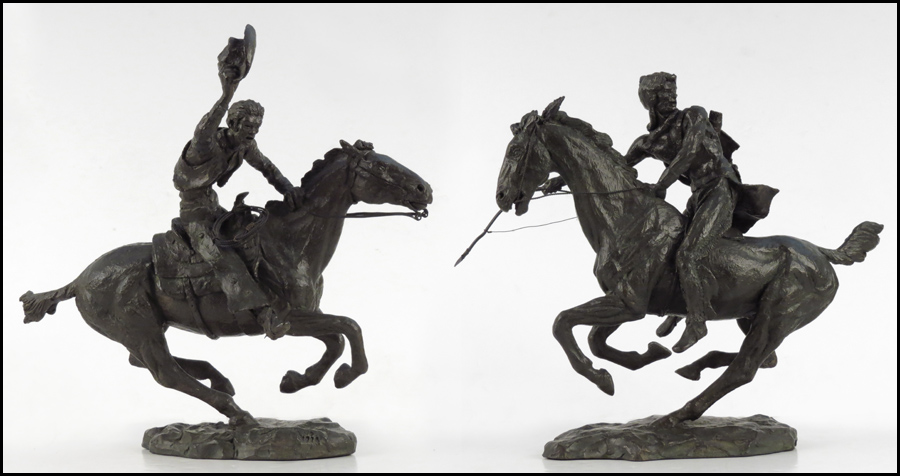 TWO COMPOSITE FIGURES ON HORSEBACK.