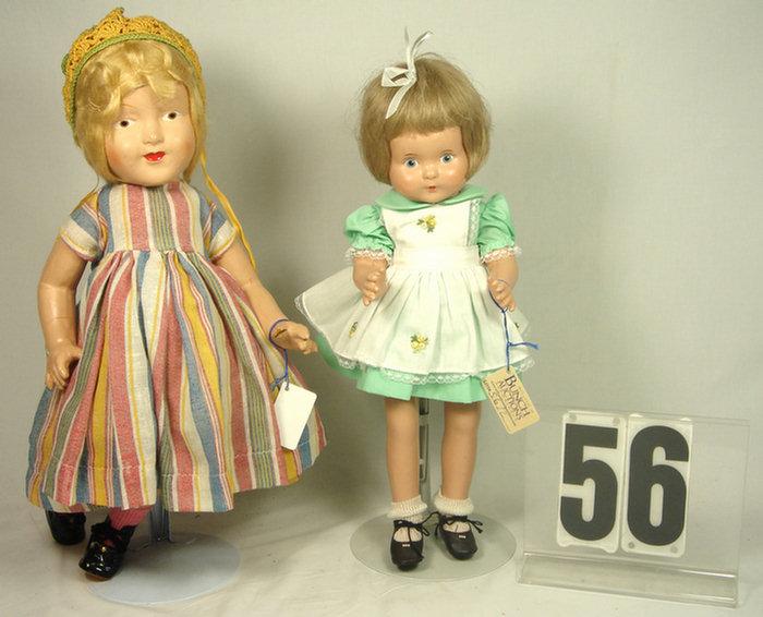 Two composition Dolls, no markings,