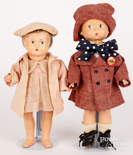 TWO COMPOSITION DOLLSTwo