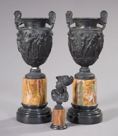 Two Composition Vases and a Table