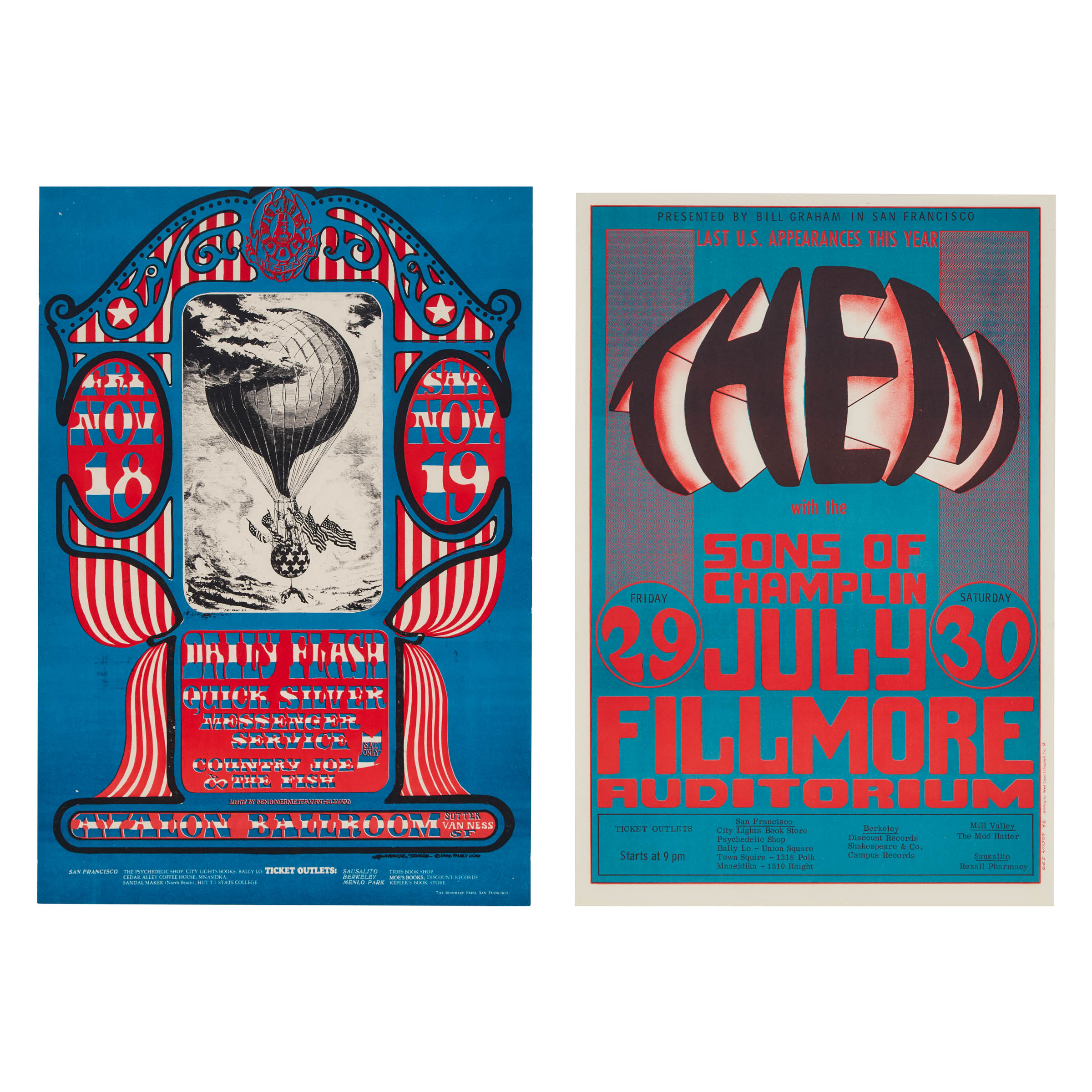 Two Concert Posters, San Francisco,