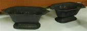 Two concrete garden planters