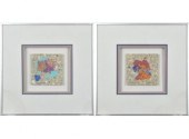 Two contemporary abstract mixe