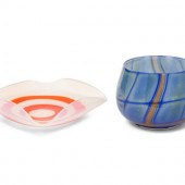 Two Contemporary Art Glass Bow
