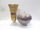 TWO CONTEMPORARY ART GLASS VES