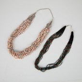 TWO CONTEMPORARY BEADED KEWA,