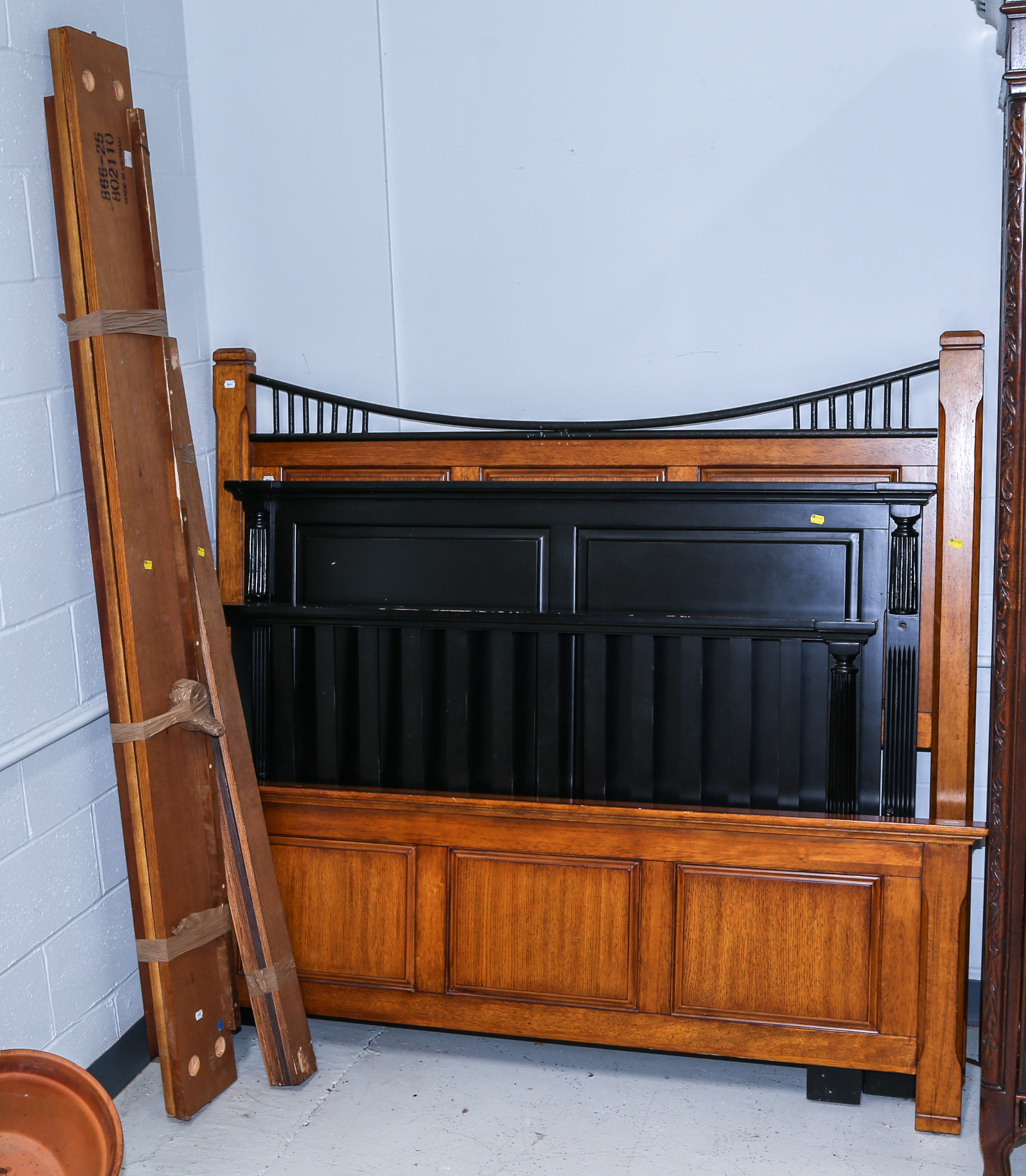 TWO CONTEMPORARY BEDSTEADS .