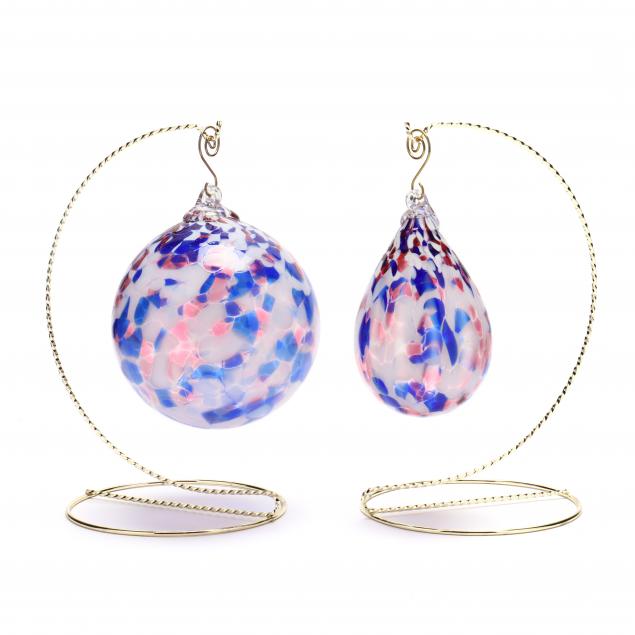TWO CONTEMPORARY BLOWN GLASS
