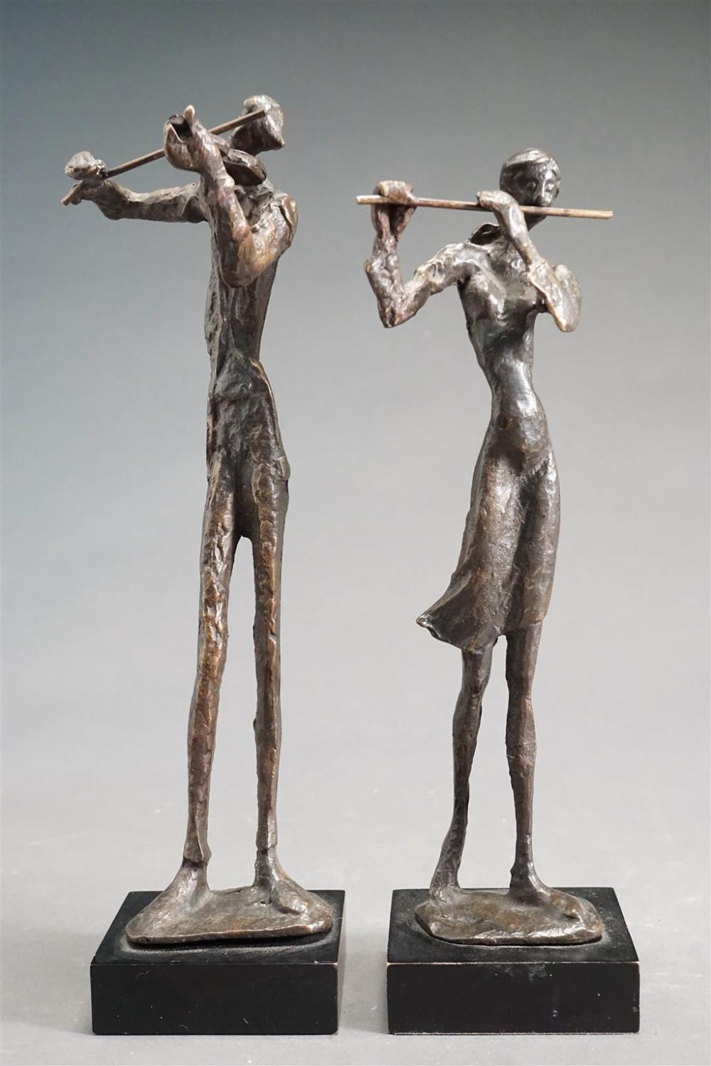 TWO CONTEMPORARY BRONZE FIGURES