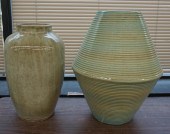 TWO CONTEMPORARY CELADON GLAZE